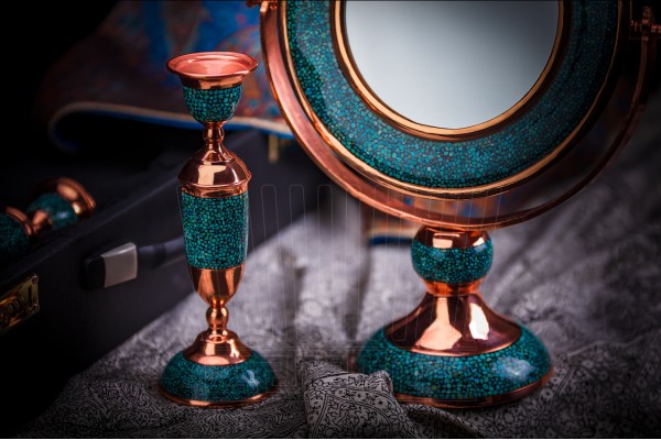 Turquoise Mirror and candlelight
